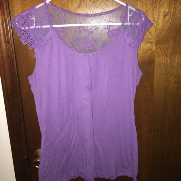 a.n.a Tops - a.n.a. junior’s short sleeve top in purple